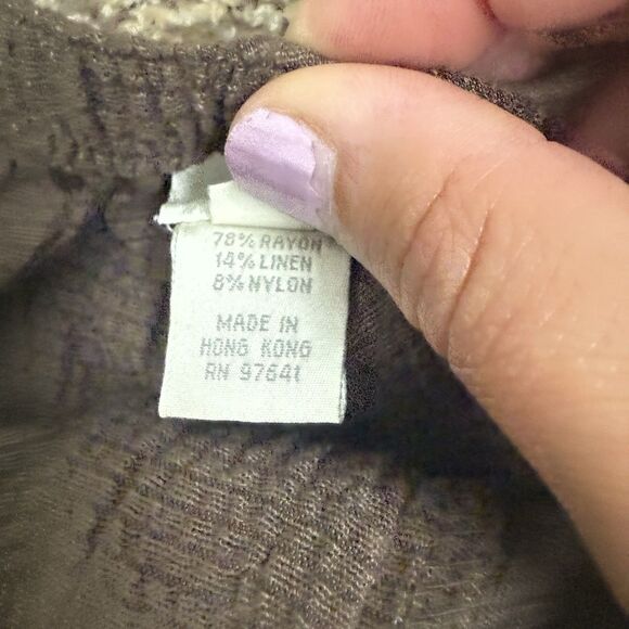 J. Jill Linen /Rayon 2 Pce Set Jacket & Pants in M 10 Brown Seersucker Lagenlook - Picture 13 of 16